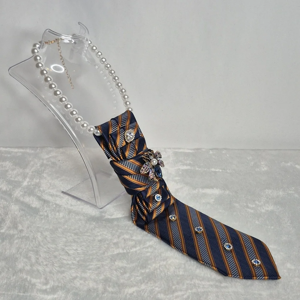 Handcrafted Luxury Fashion Necktie Necklace 📿 (Blue Light Special)